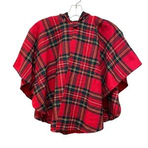 O’Neil of Dublin Hooded Celtic Cape Red Plaid Girls Size Medium